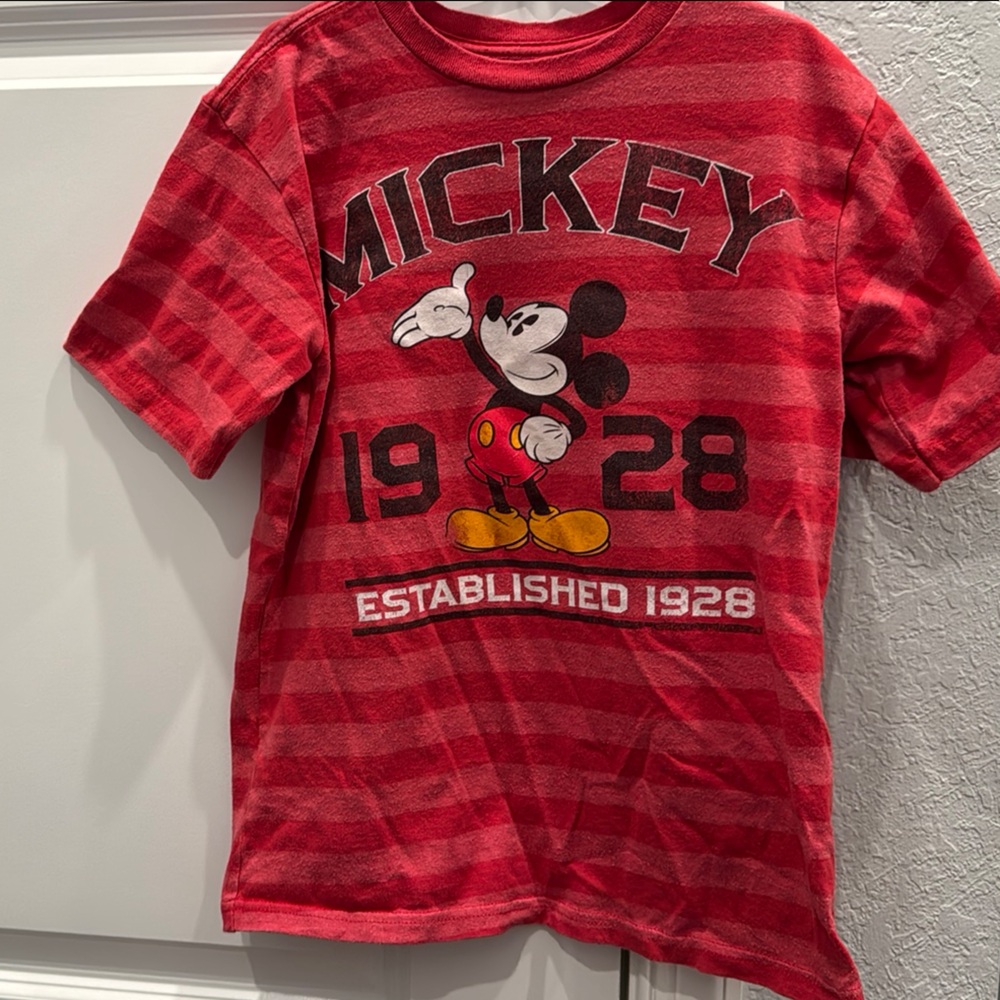 Disney Red Mickey Mouse Short Sleeve Tee
